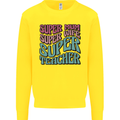 Super Mum Wife Teacher Kids Sweatshirt Jumper Yellow
