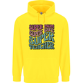 Super Mum Wife Teacher Mens 80% Cotton Hoodie Yellow