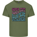 Super Mum Wife Teacher Mens Cotton T-Shirt Tee Top Military Green