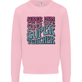 Super Mum Wife Teacher Mens Sweatshirt Jumper Light Pink