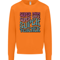 Super Mum Wife Teacher Mens Sweatshirt Jumper Orange