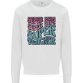 Super Mum Wife Teacher Mens Sweatshirt Jumper White