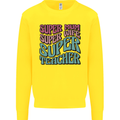 Super Mum Wife Teacher Mens Sweatshirt Jumper Yellow