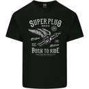 Super Plug Motorbike Cafe Racer Biker Mens Cotton T-Shirt Tee Top Black