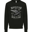 Super Plug Motorbike Cafe Racer Biker Mens Sweatshirt Jumper Black