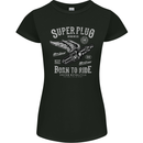 Super Plug Motorbike Cafe Racer Biker Womens Petite Cut T-Shirt Black