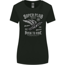 Super Plug Motorbike Cafe Racer Biker Womens Wider Cut T-Shirt Black