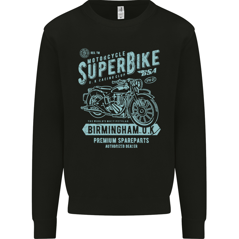 Superbike Birmingham Motorcycle Biker Kids Sweatshirt Jumper Black