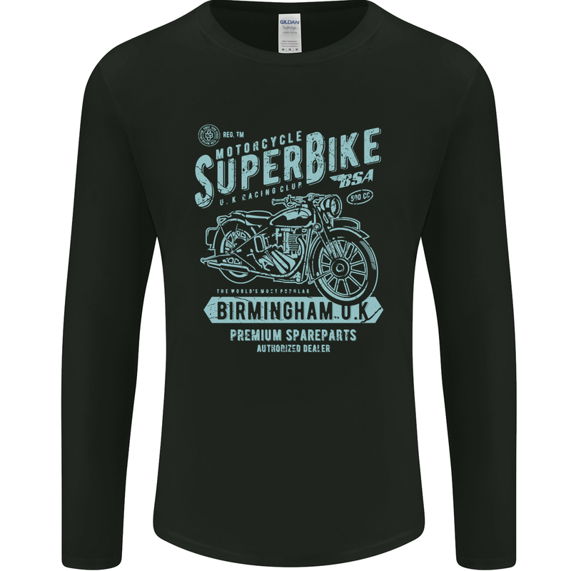 Superbike Birmingham Motorcycle Biker Mens Long Sleeve T-Shirt Black