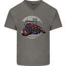 Superhero Camera Photography Photorapher Mens V-Neck Cotton T-Shirt Charcoal