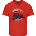 Superhero Camera Photography Photorapher Mens V-Neck Cotton T-Shirt Red