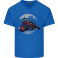 Superhero Camera Photography Photorapher Mens V-Neck Cotton T-Shirt Royal Blue