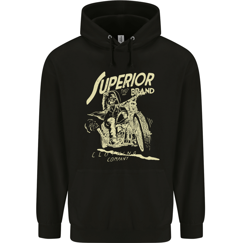 Superior Brand Motorbike Biker Motorcycle Mens Hoodie Black