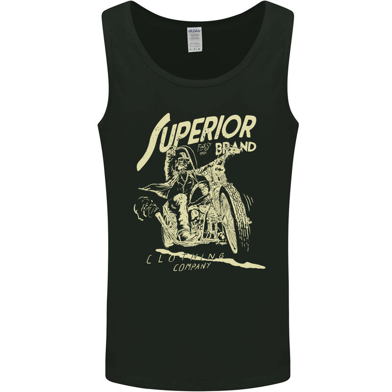 Superior Brand Motorbike Biker Motorcycle Mens Vest Tank Top Black