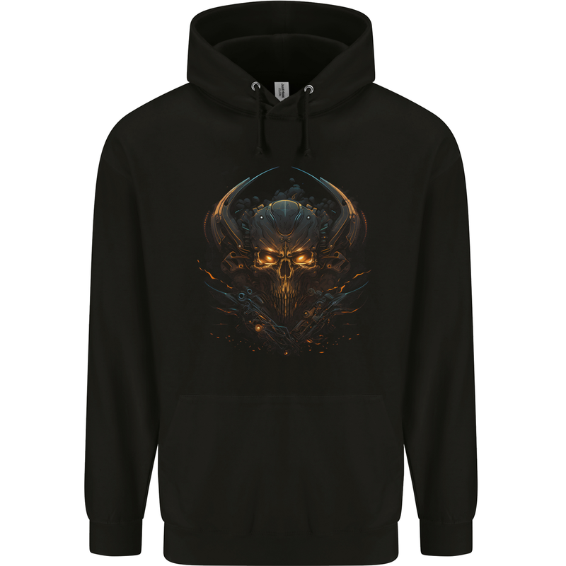 Superior Skull SCI-FI Demon Fantasy Mens 80% Cotton Hoodie Black