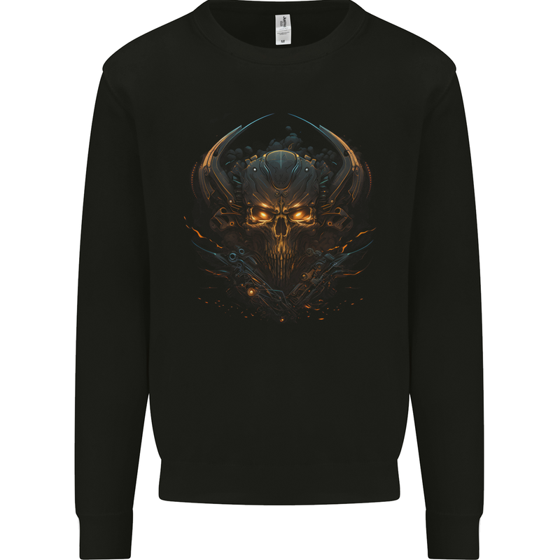 Superior Skull SCI-FI Demon Fantasy Mens Sweatshirt Jumper Black