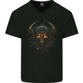 Superior Skull SCI-FI Demon Fantasy Mens V-Neck Cotton T-Shirt Black