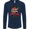 Supermarine Spitfire Flying Legend Mens Long Sleeve T-Shirt Navy Blue