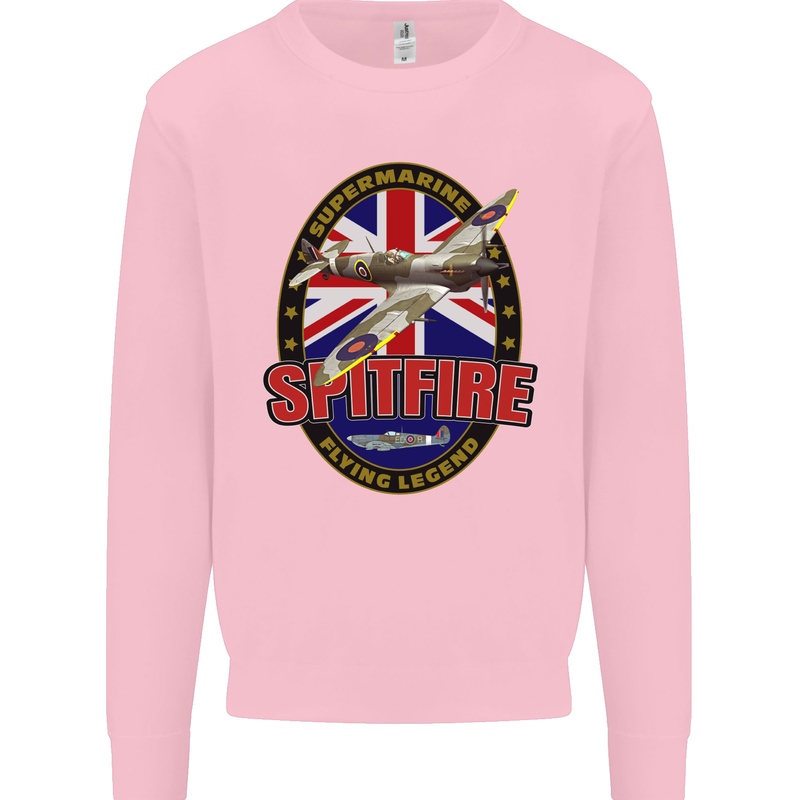 Supermarine Spitfire Flying Legend Mens Sweatshirt Jumper Light Pink