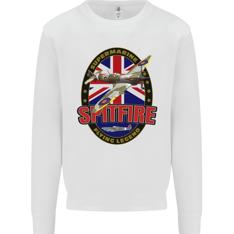 Supermarine Spitfire Flying Legend Mens Sweatshirt Jumper White