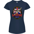 Supermarine Spitfire Flying Legend Womens Petite Cut T-Shirt Navy Blue