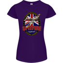 Supermarine Spitfire Flying Legend Womens Petite Cut T-Shirt Purple