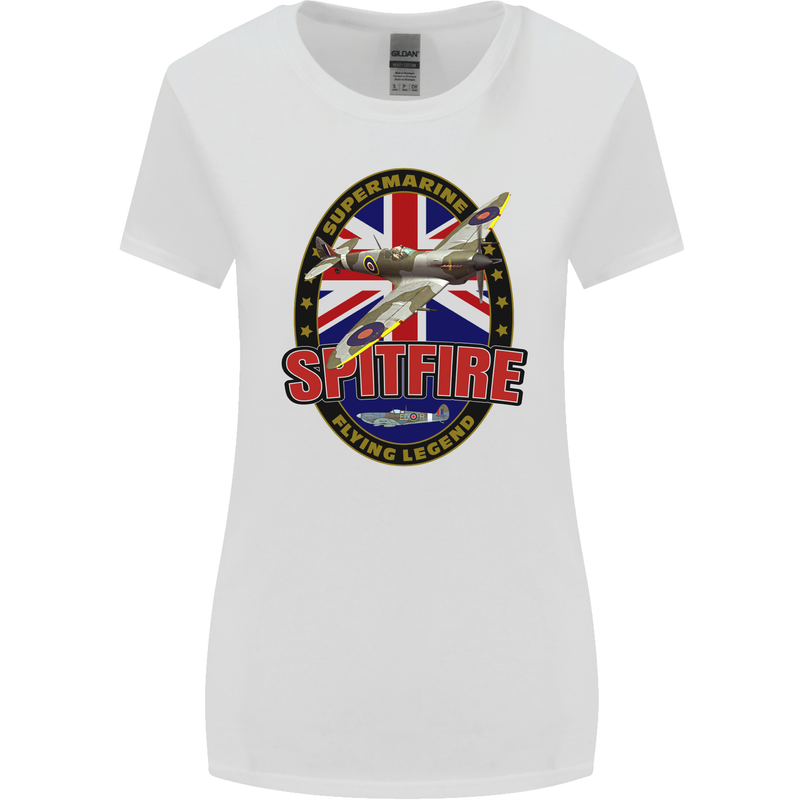 Supermarine Spitfire Flying Legend Womens Wider Cut T-Shirt White