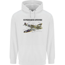 Supermarine Spitfire Infopic Childrens Kids Hoodie White