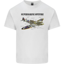 Supermarine Spitfire Infopic Mens Cotton T-Shirt Tee Top White