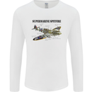 Supermarine Spitfire Infopic Mens Long Sleeve T-Shirt White