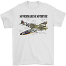 Supermarine Spitfire Infopic Mens T-Shirt Cotton Gildan White