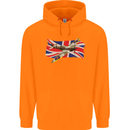 Supermarine Spitfire with the Union Jack Childrens Kids Hoodie Orange