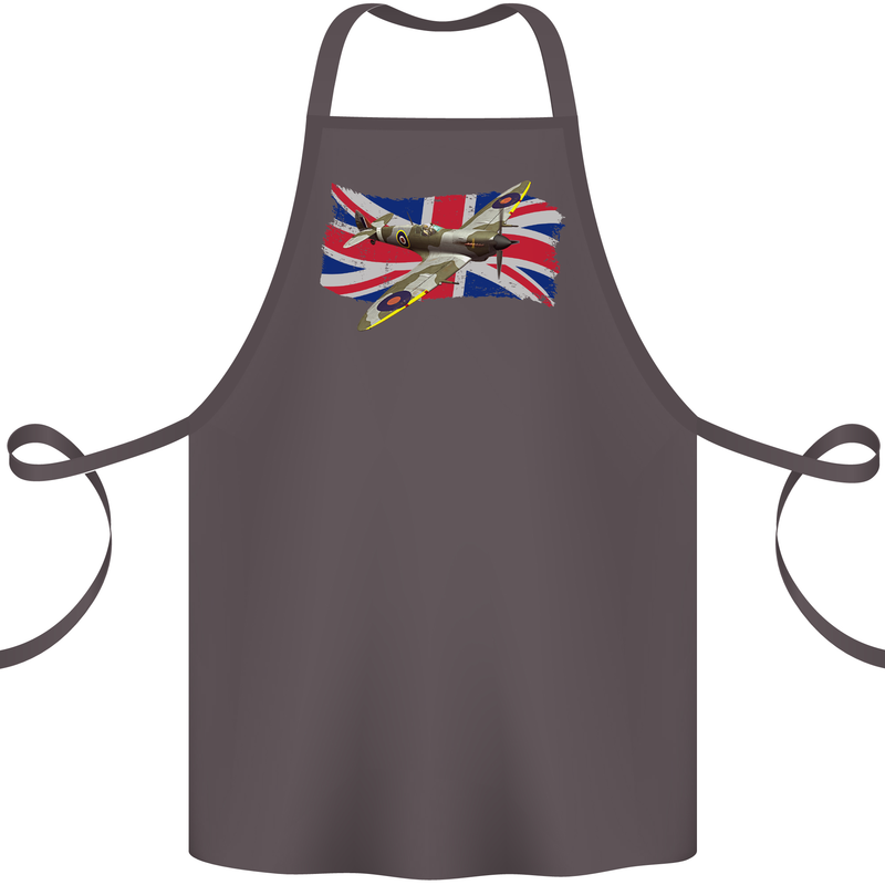 Supermarine Spitfire with the Union Jack Cotton Apron 100% Organic Dark Grey
