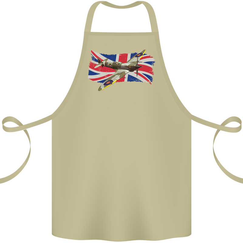 Supermarine Spitfire with the Union Jack Cotton Apron 100% Organic Khaki