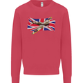 Supermarine Spitfire with the Union Jack Kids Sweatshirt Jumper Heliconia