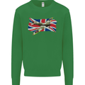 Supermarine Spitfire with the Union Jack Kids Sweatshirt Jumper Irish Green