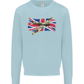 Supermarine Spitfire with the Union Jack Kids Sweatshirt Jumper Light Blue
