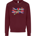 Supermarine Spitfire with the Union Jack Kids Sweatshirt Jumper Maroon