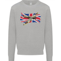 Supermarine Spitfire with the Union Jack Kids Sweatshirt Jumper Sports Grey