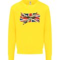 Supermarine Spitfire with the Union Jack Kids Sweatshirt Jumper Yellow