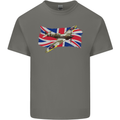 Supermarine Spitfire with the Union Jack Kids T-Shirt Childrens Charcoal