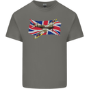 Supermarine Spitfire with the Union Jack Kids T-Shirt Childrens Charcoal