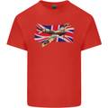 Supermarine Spitfire with the Union Jack Kids T-Shirt Childrens Red