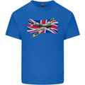Supermarine Spitfire with the Union Jack Kids T-Shirt Childrens Royal Blue