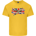 Supermarine Spitfire with the Union Jack Kids T-Shirt Childrens Yellow