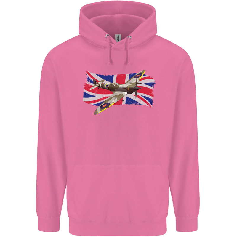Supermarine Spitfire with the Union Jack Mens 80% Cotton Hoodie Azelea
