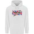 Supermarine Spitfire with the Union Jack Mens 80% Cotton Hoodie White