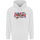 Supermarine Spitfire with the Union Jack Mens 80% Cotton Hoodie White