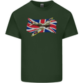 Supermarine Spitfire with the Union Jack Mens Cotton T-Shirt Tee Top Forest Green