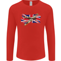 Supermarine Spitfire with the Union Jack Mens Long Sleeve T-Shirt Red